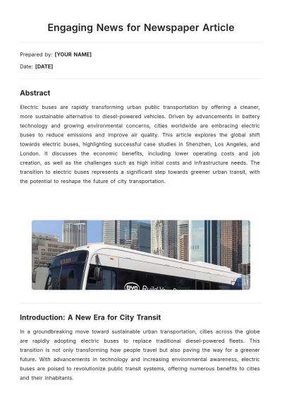 Free Engaging News for Newspaper Article Template to Edit Online