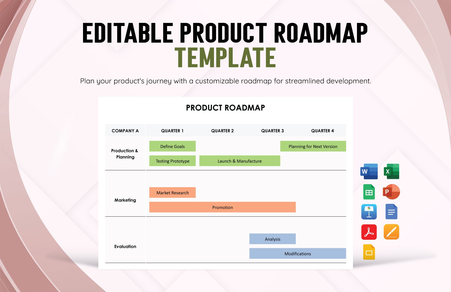 Editable Product Roadmap Template in Google Docs, Excel, Word, Apple Pages, PowerPoint, PDF, Apple Keynote, Google Slides, Google Sheets - Download | Template.net