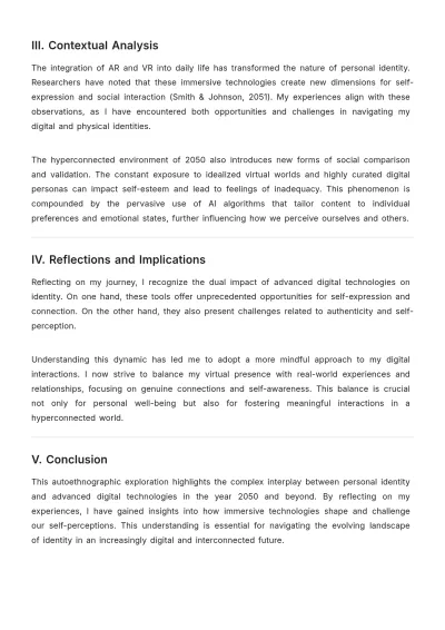 Free Autoethnography Template to Edit Online
