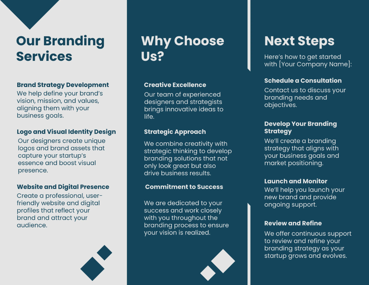 Free Startup Branding Brochure Template to Edit Online