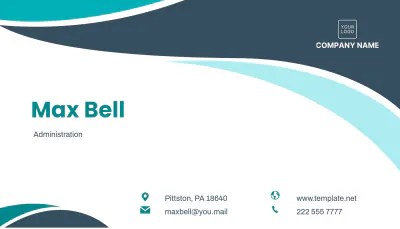 Free Administration Business Card Template to Edit Online