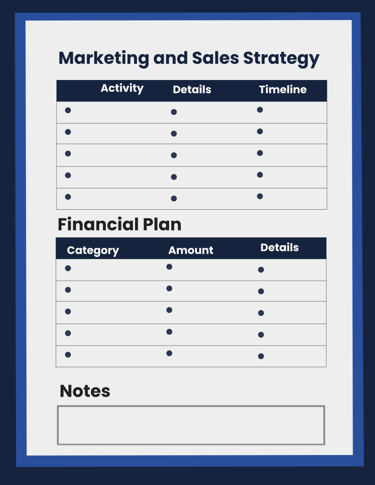 Free Startup Business Planner Template to Edit Online