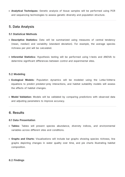 Free Ecological Research Methodology Template to Edit Online