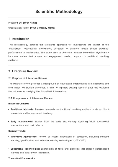 Free Scientific Methodology Template to Edit Online