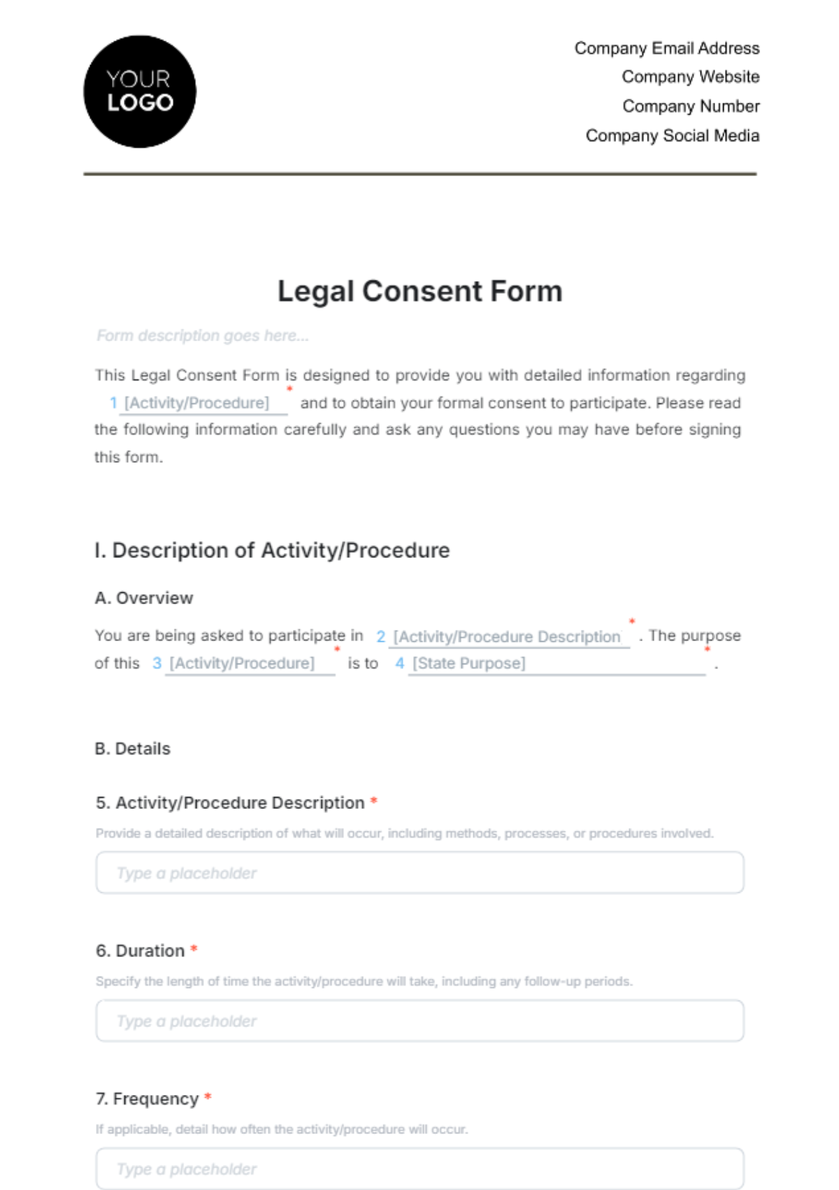 Free Legal Consent Form Template