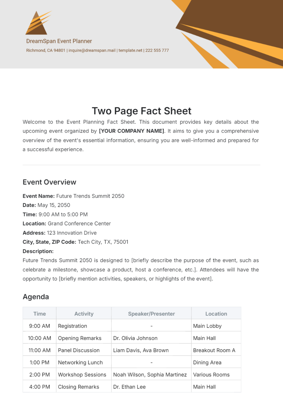 FREE Fact Sheet Templates Blank Fact Sheet Template – Your Guide to Top ...