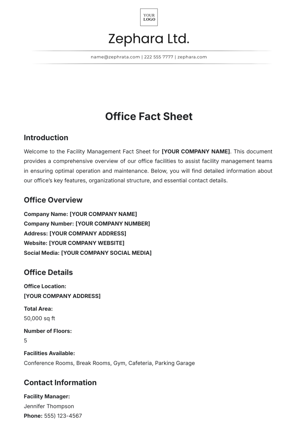 FREE Fact Sheet Templates Blank Fact Sheet Template – Your Guide to Top ...