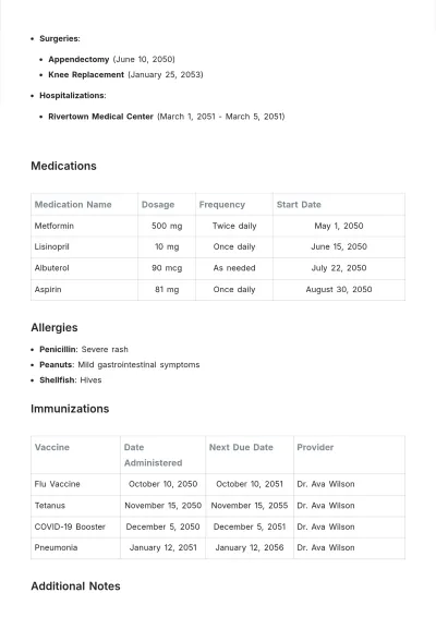 Free Health Info Sheet Template to Edit Online