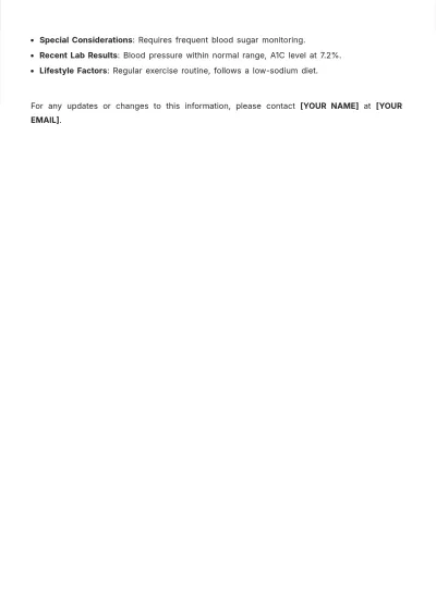 Free Health Info Sheet Template to Edit Online