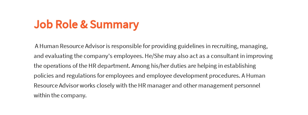 Free Human Resource Advisor Job Description Template 2.jpe