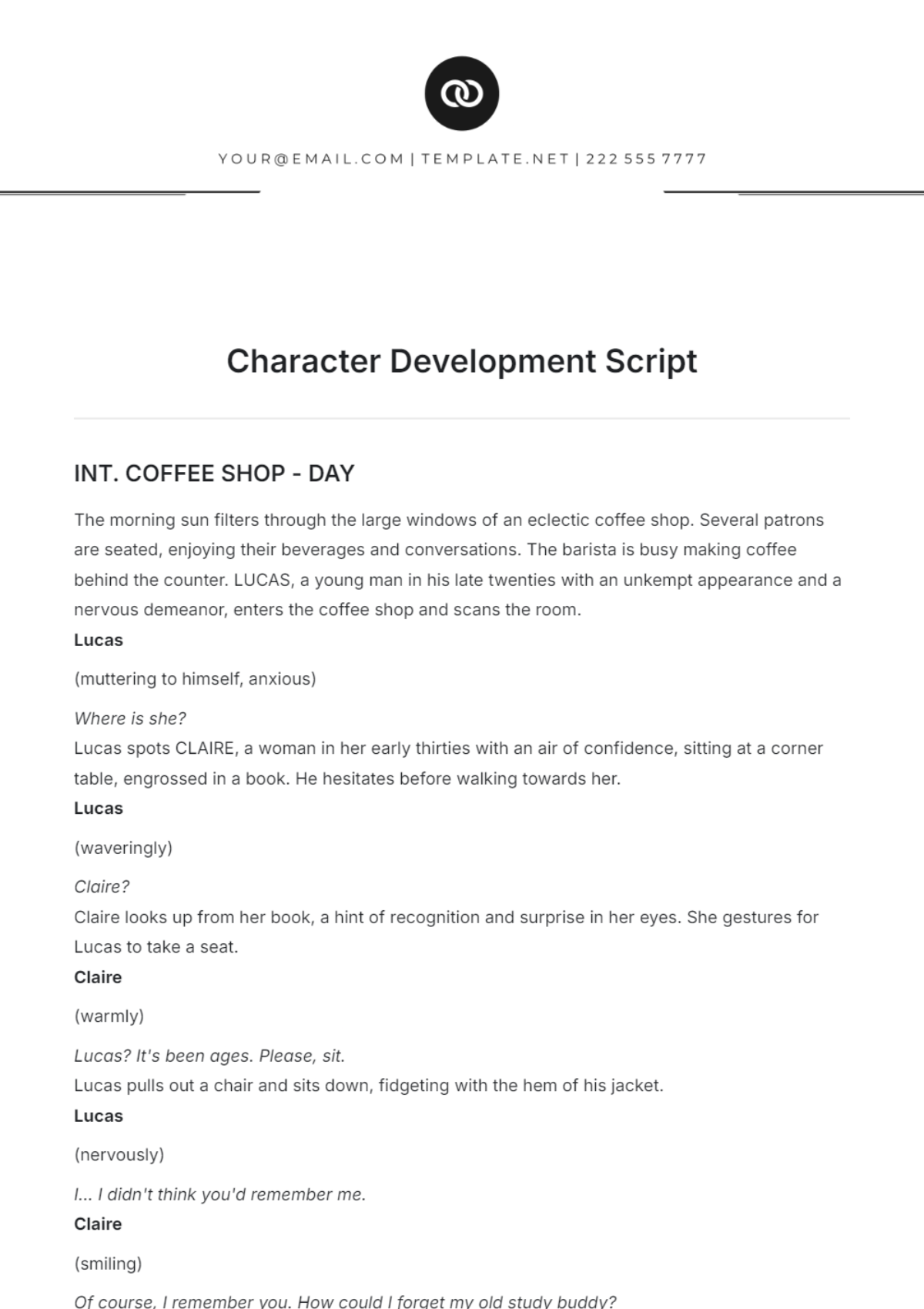 Free Movie Script Template to Edit Online