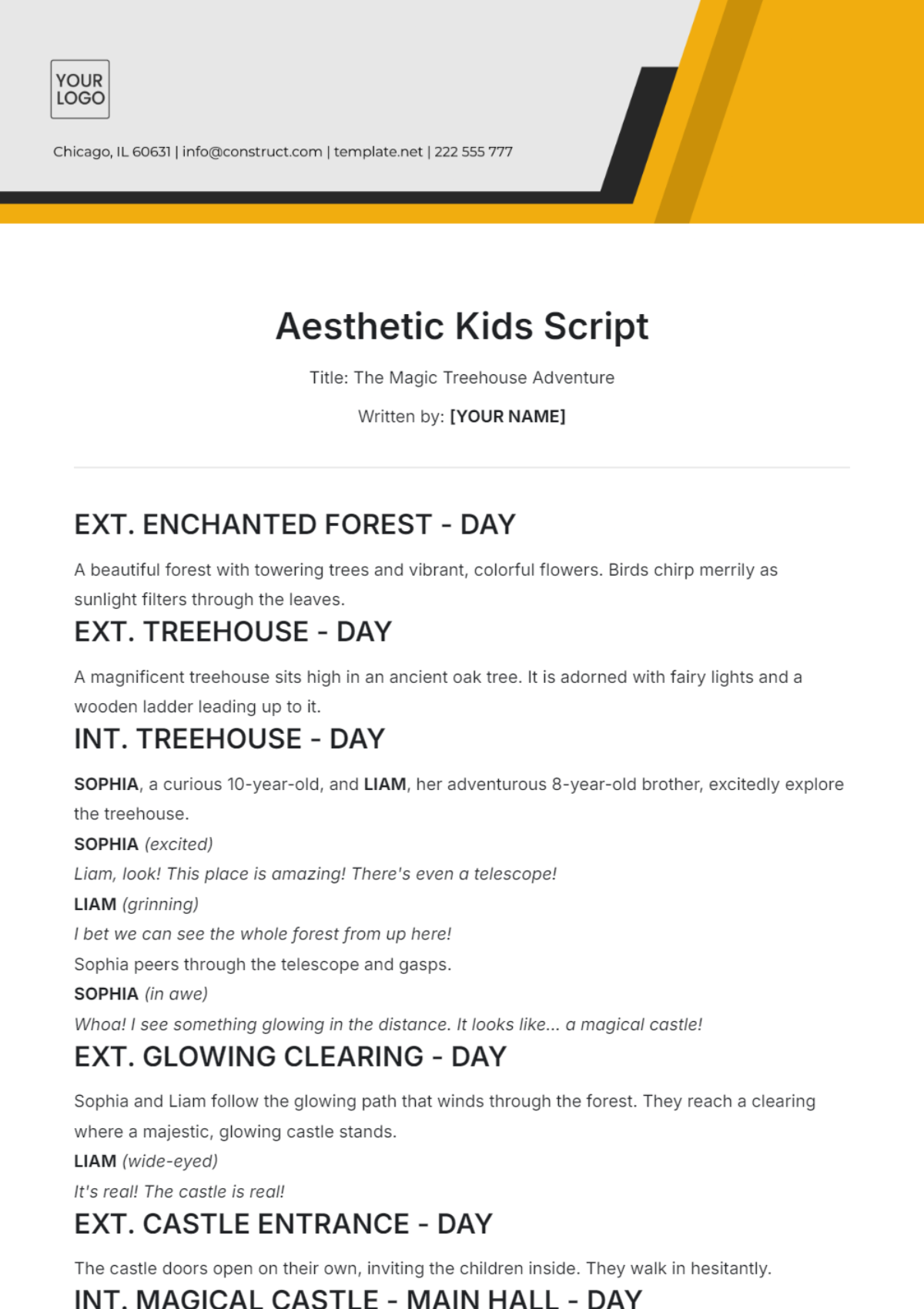 Aesthetic Kids Script Template - Edit Online & Download