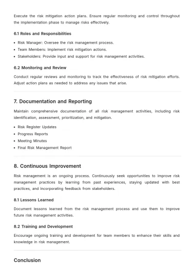 Free Risk Management Methodology Template to Edit Online