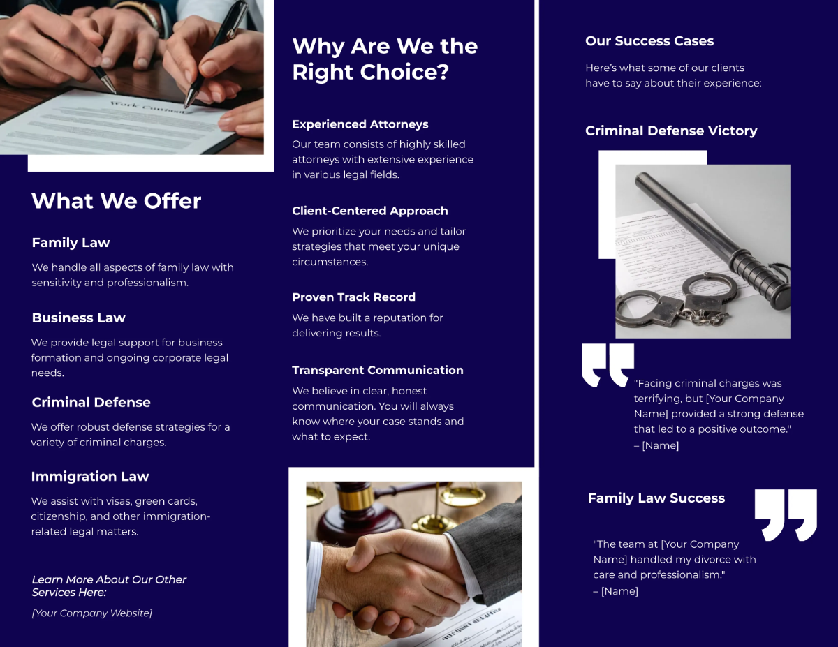 Free Legal Brochure Template to Edit Online