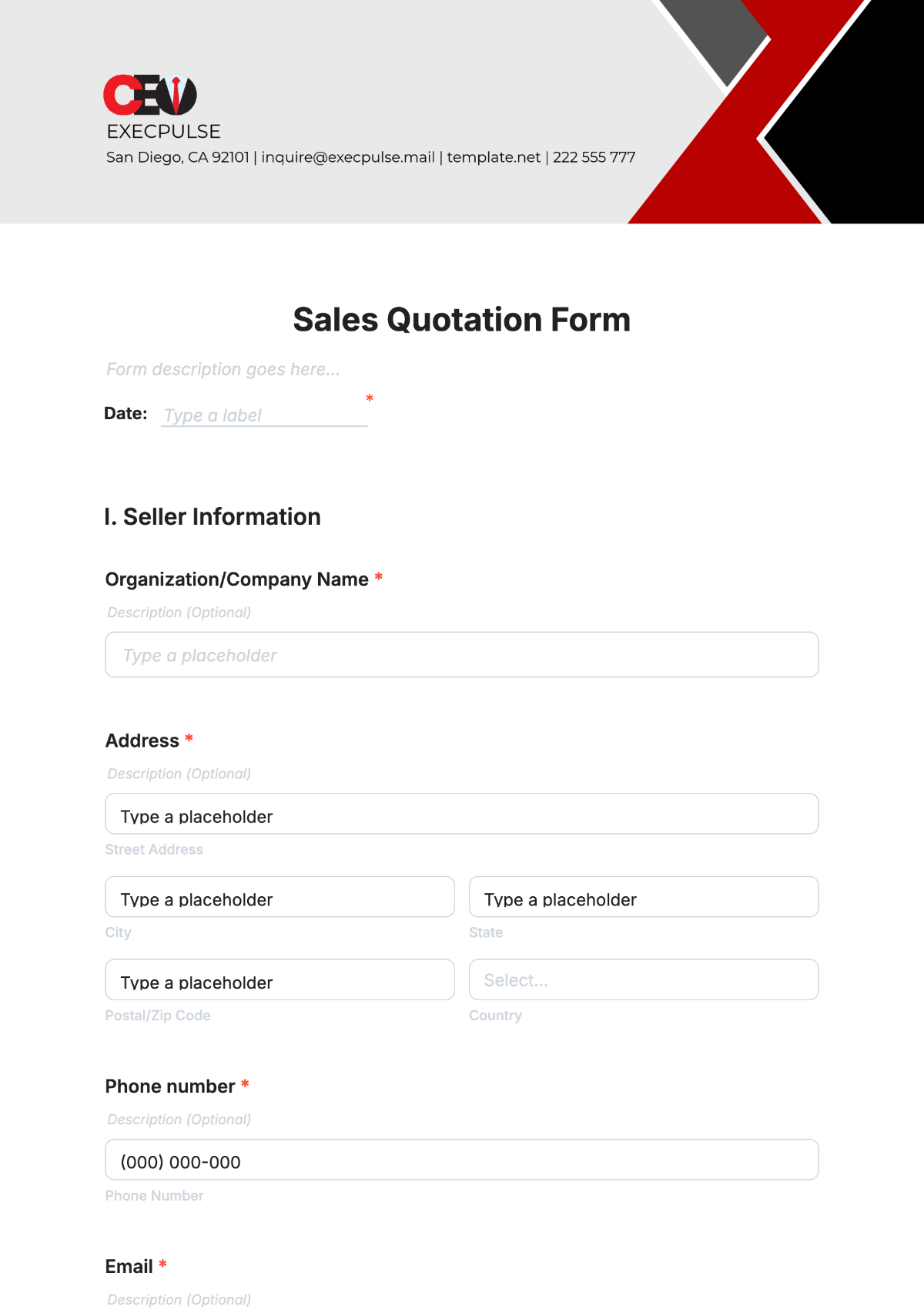 Sales Quotation Template - Edit Online & Download