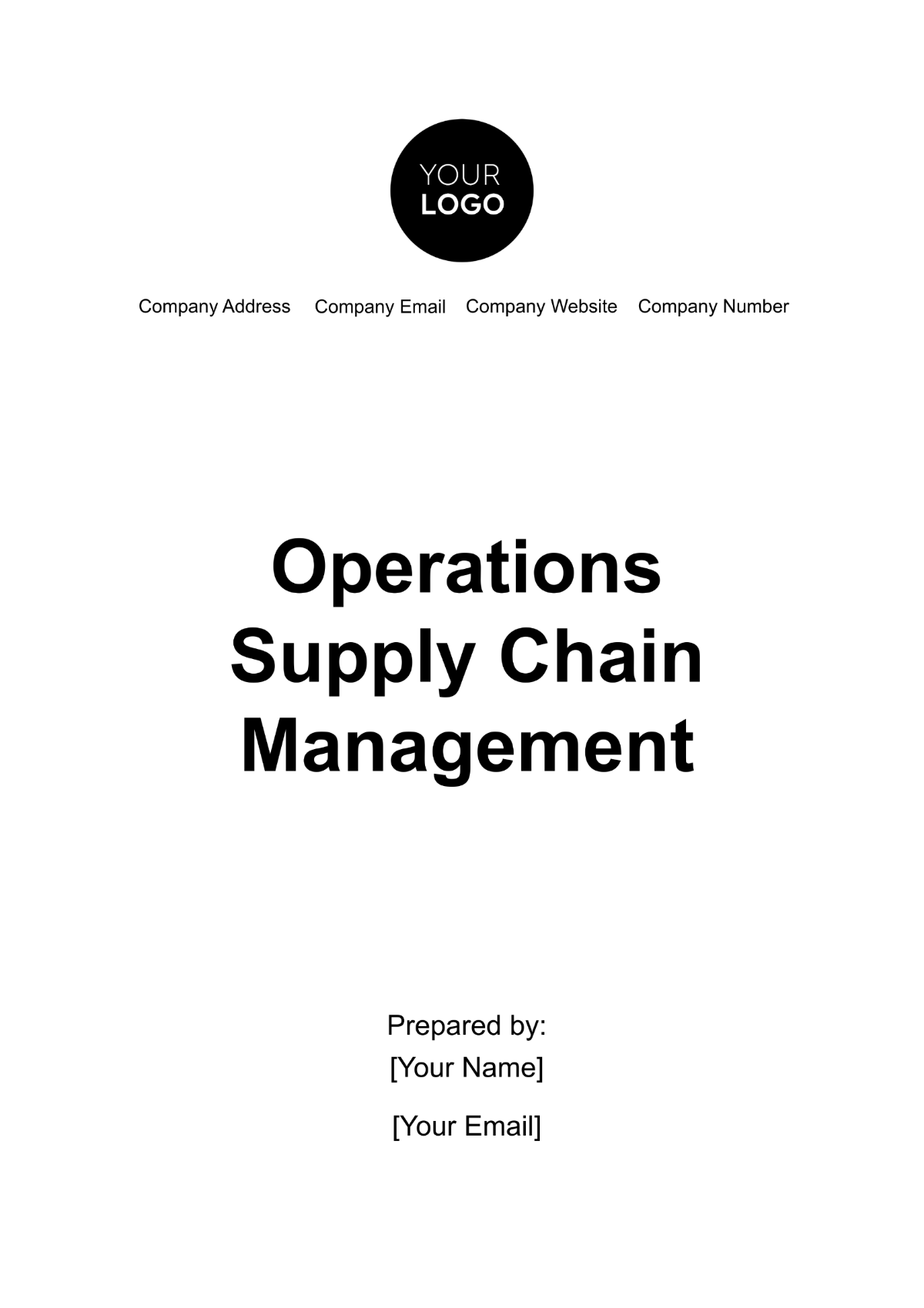 Operations Supply Chain Management Template - Edit Online & Download