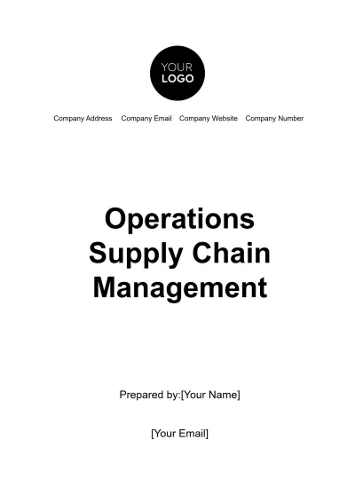 Free Operations Supply Chain Management Template to Edit Online