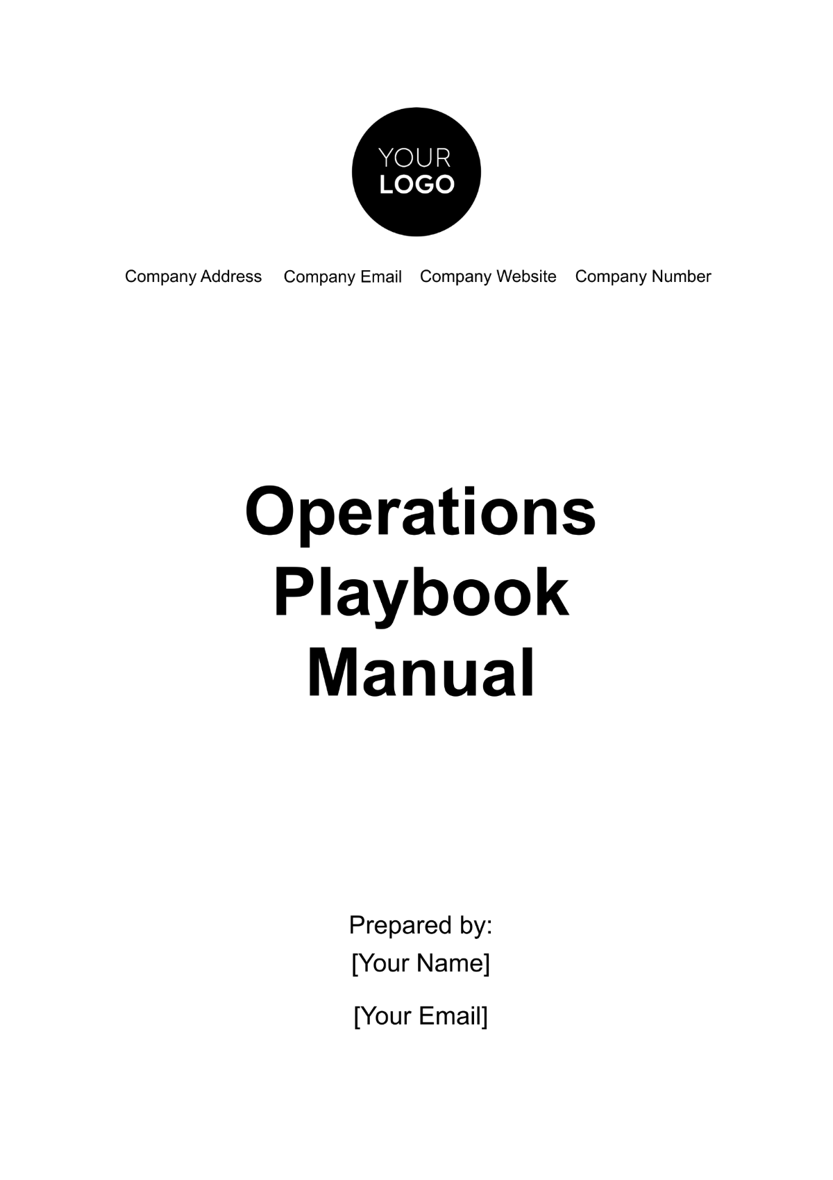 Operations Playbook Manual Template - Edit Online & Download