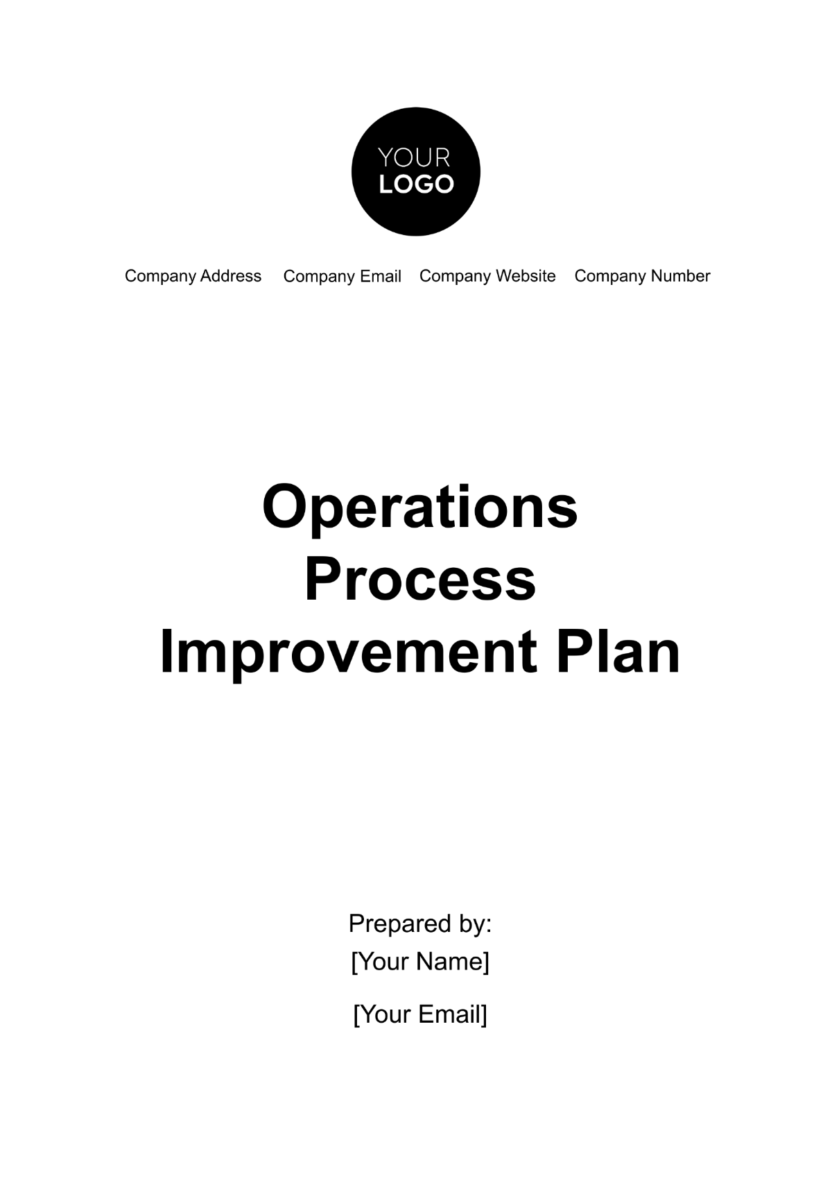 Operations Process Improvement Plan Template