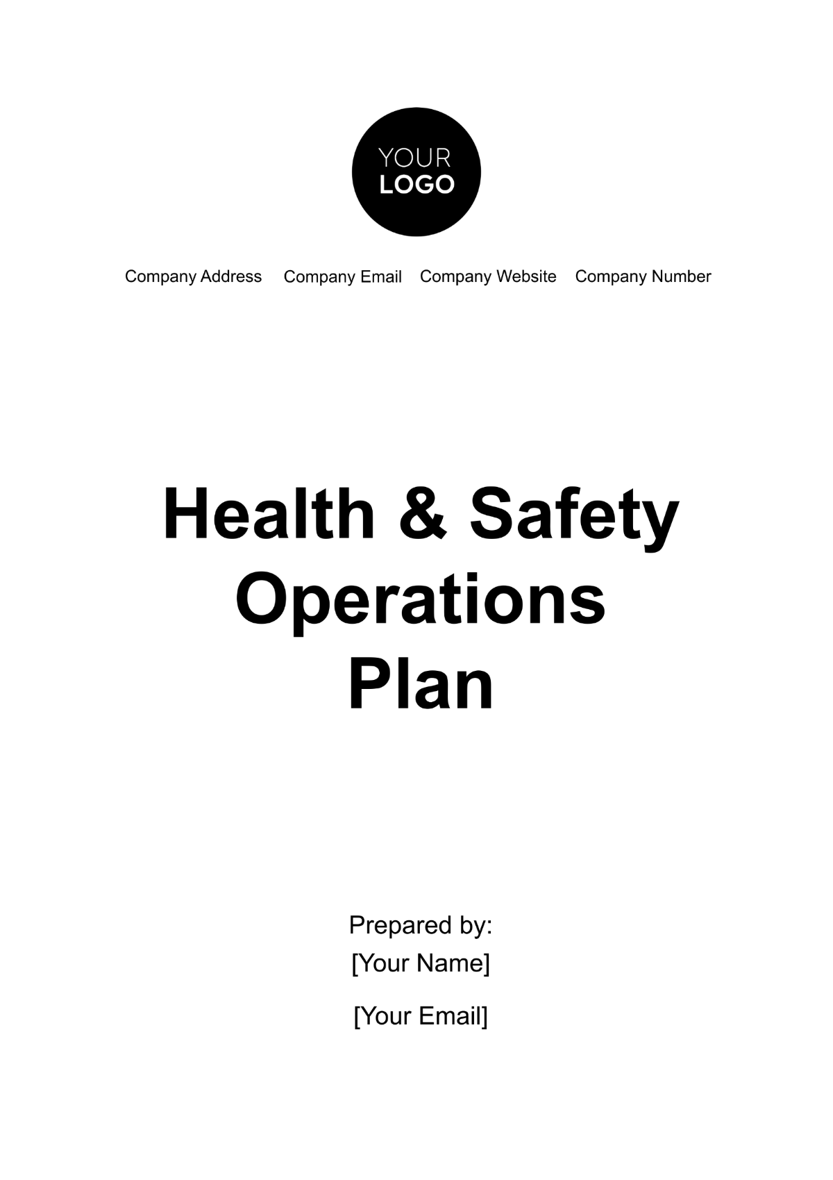 Health & Safety Operations Plan Template