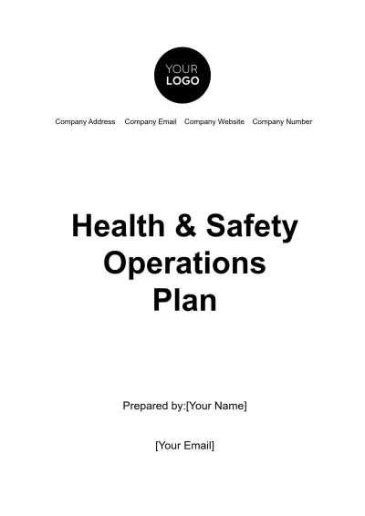 Free Health & Safety Operations Plan Template to Edit Online