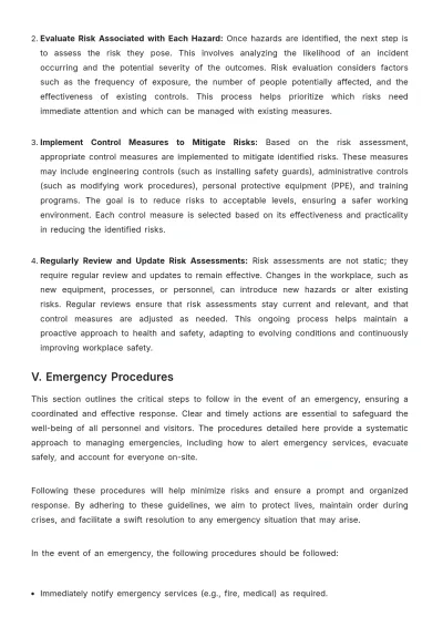 Free Health & Safety Operations Plan Template to Edit Online