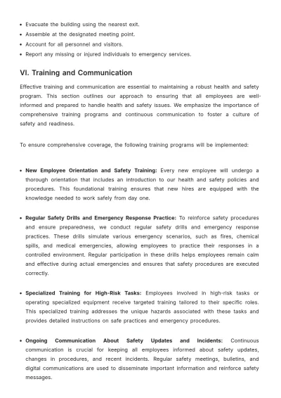 Free Health & Safety Operations Plan Template to Edit Online