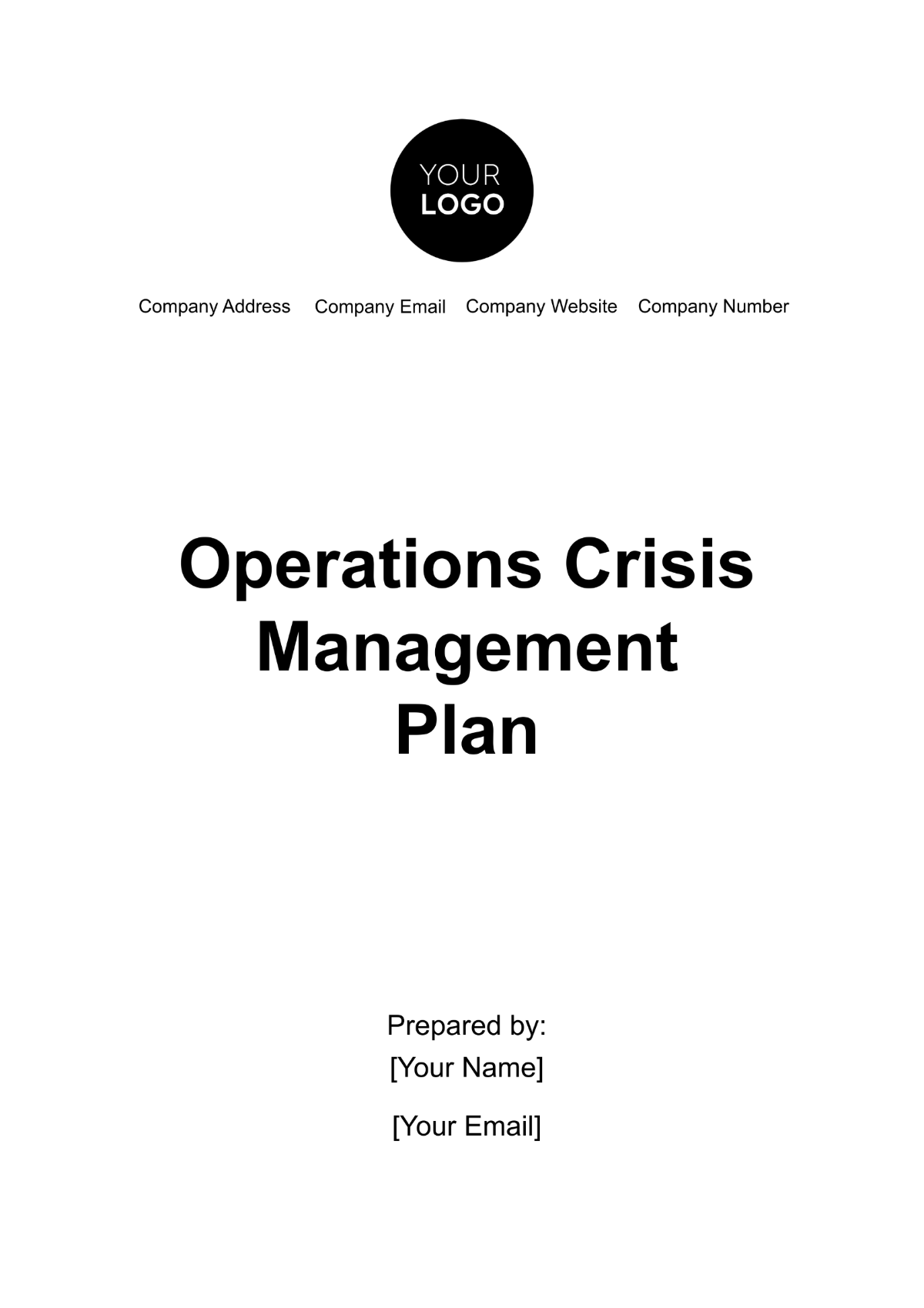 Operations Crisis Management Plan Template