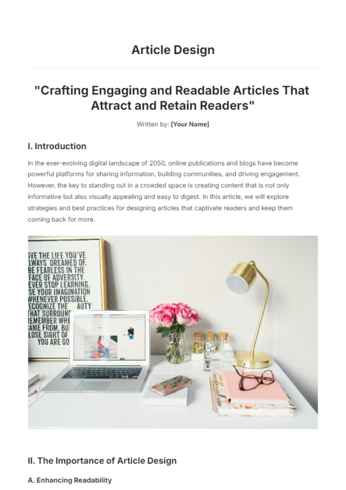 Article Design Template - Edit Online & Download