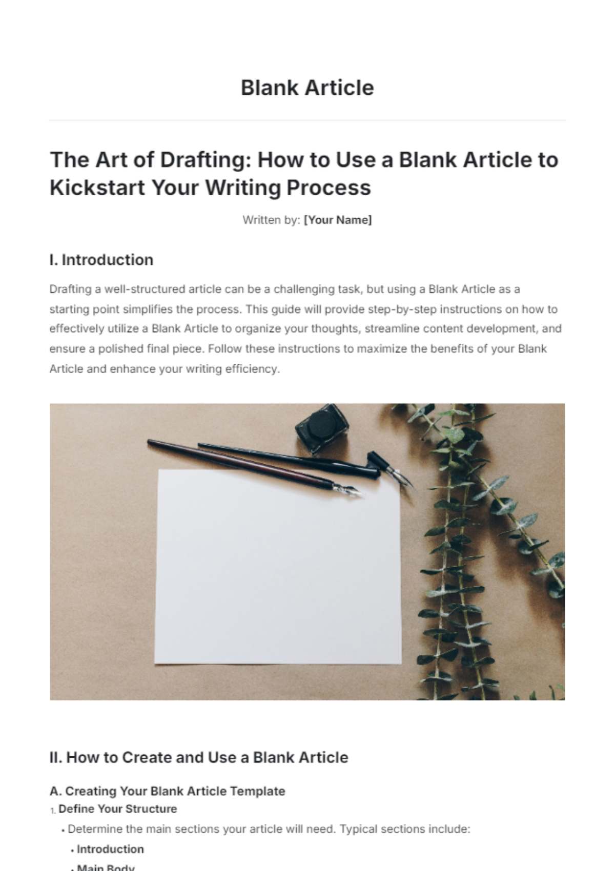 Blank Article Template - Edit Online & Download