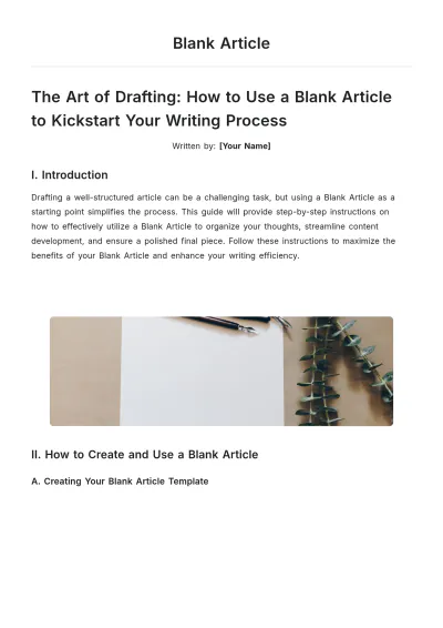 Free Blank Article Template to Edit Online