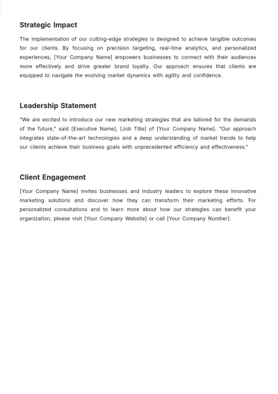 Free Marketing Press Release Template to Edit Online