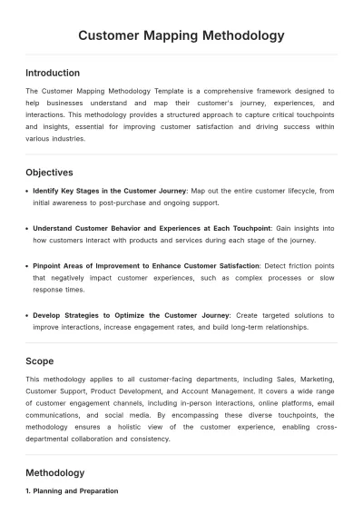 Free Customer Mapping Methodology Template to Edit Online