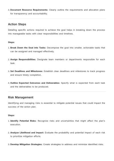 Free Action Plan Methodology Template to Edit Online