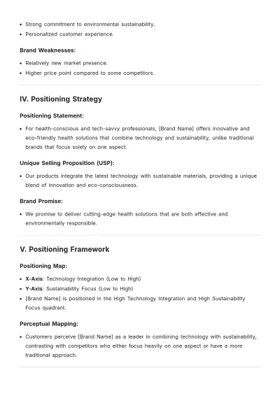 Free Brand Positioning Methodology Template to Edit Online