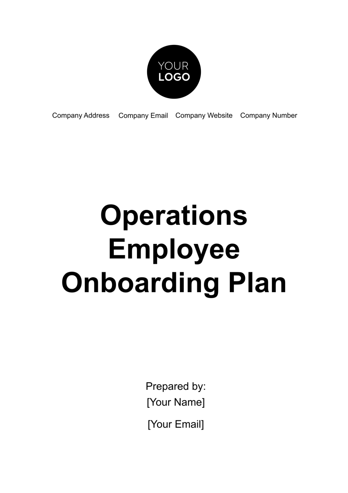 Operations Employee Onboarding Plan Template