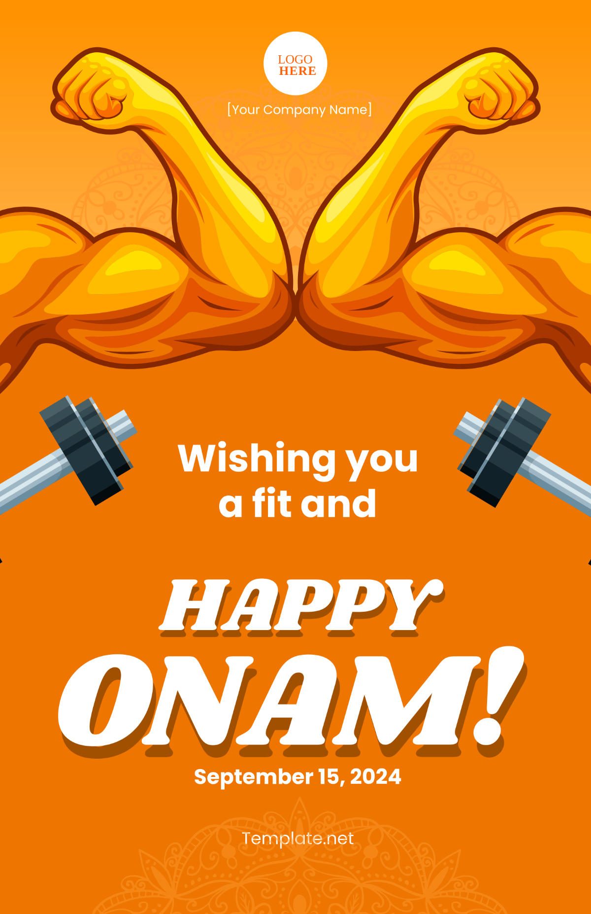 Free Onam Gym Poster Template