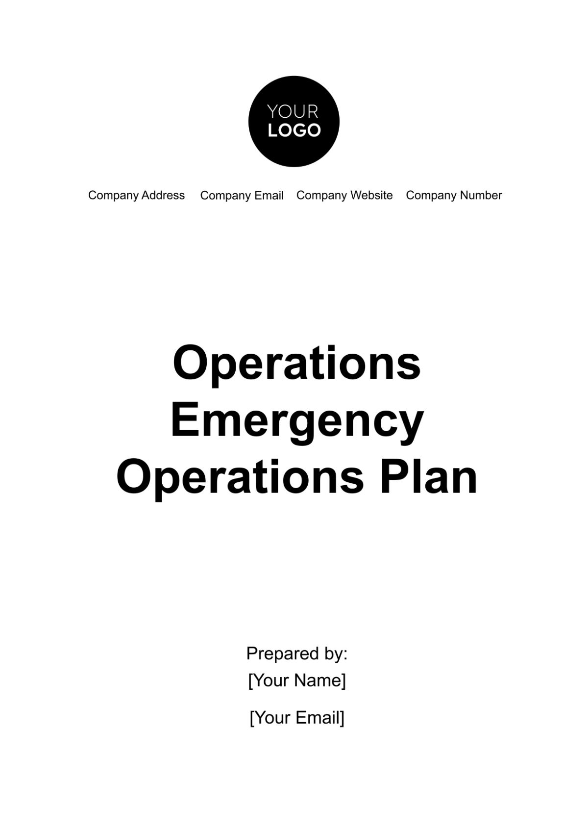 Operations Emergency Operations Plan Template