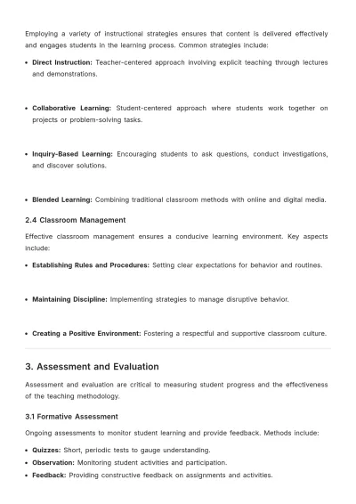 Free Teaching Methodology Template to Edit Online