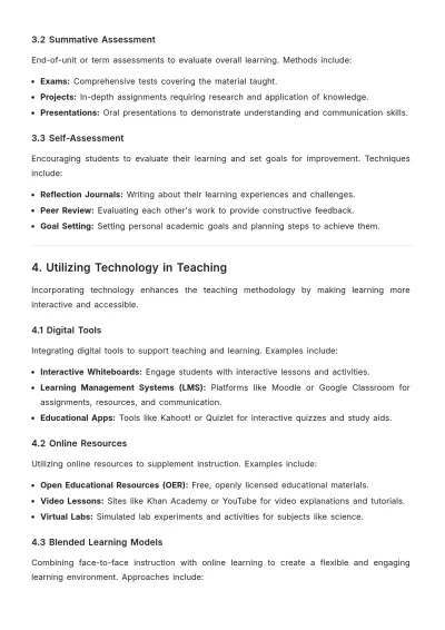 Free Teaching Methodology Template to Edit Online