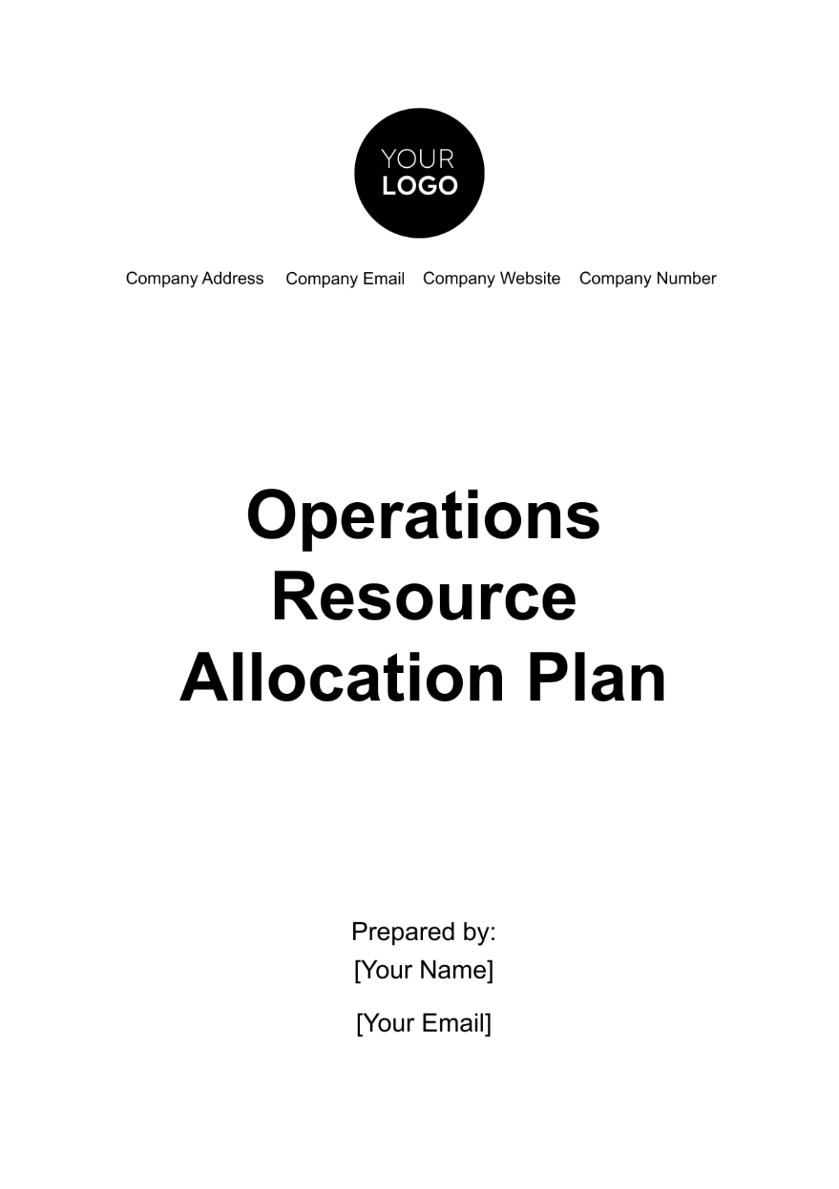 Operations Resource Allocation Plan Template