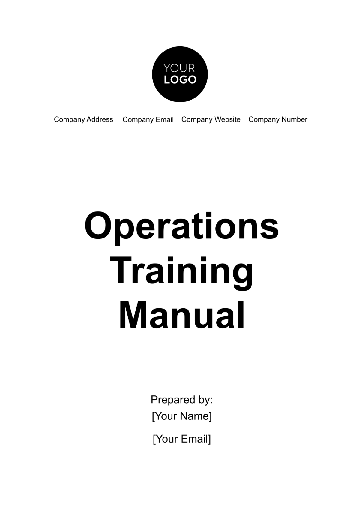 Operations Training Manual Template