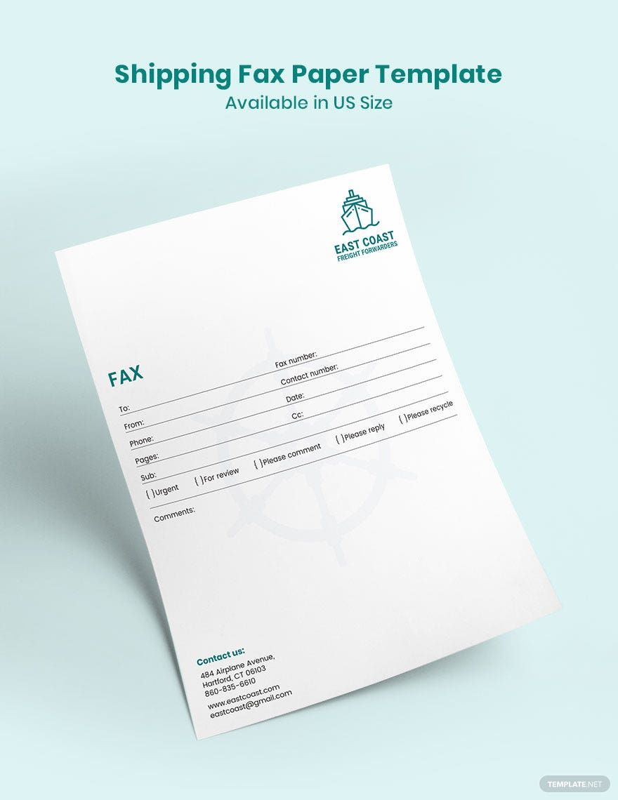 Free Shipping Fax Paper Template