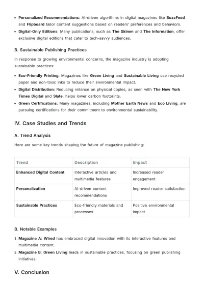 Free Feature Article Template to Edit Online