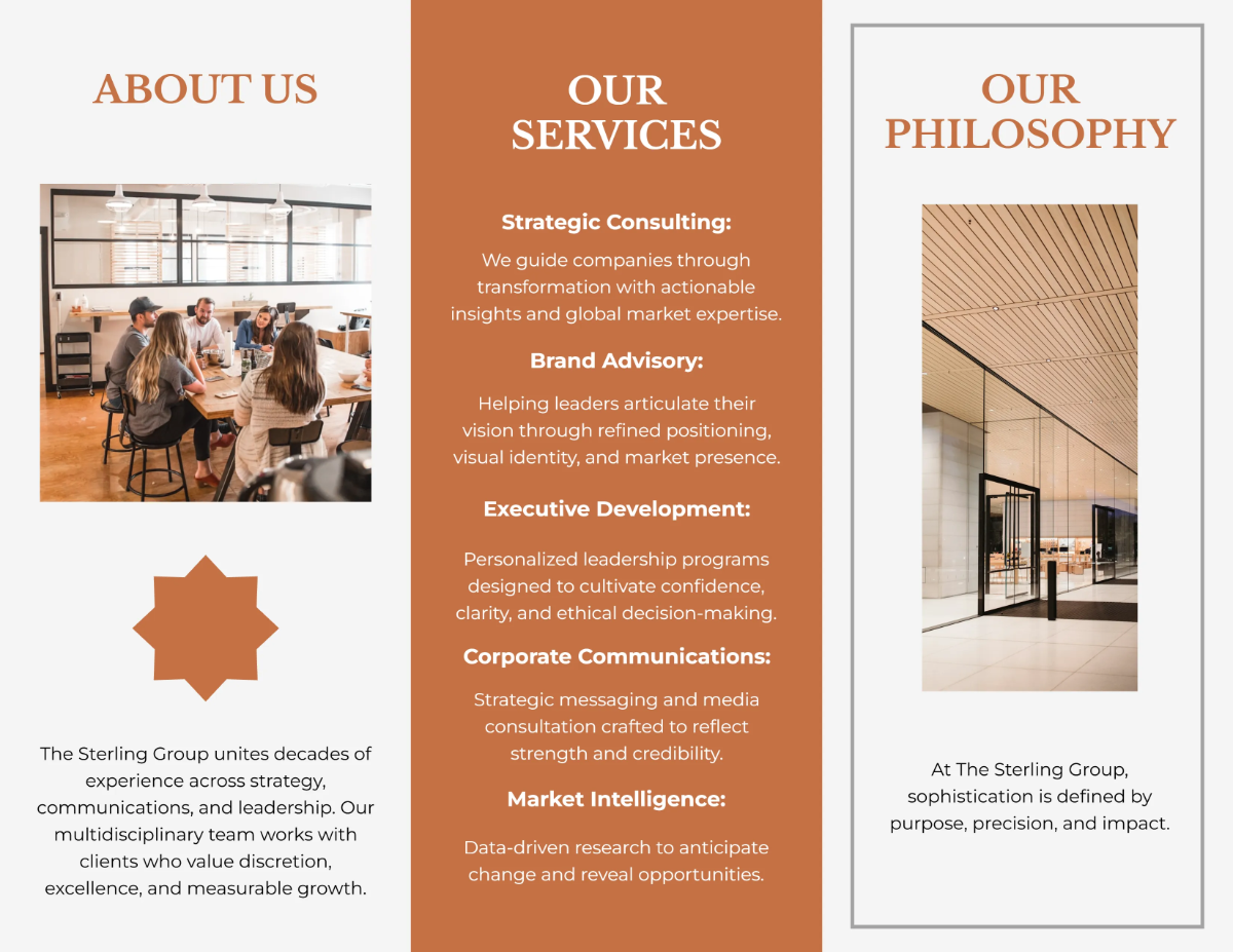 Free Sophisticated Pamphlet Template to Edit Online