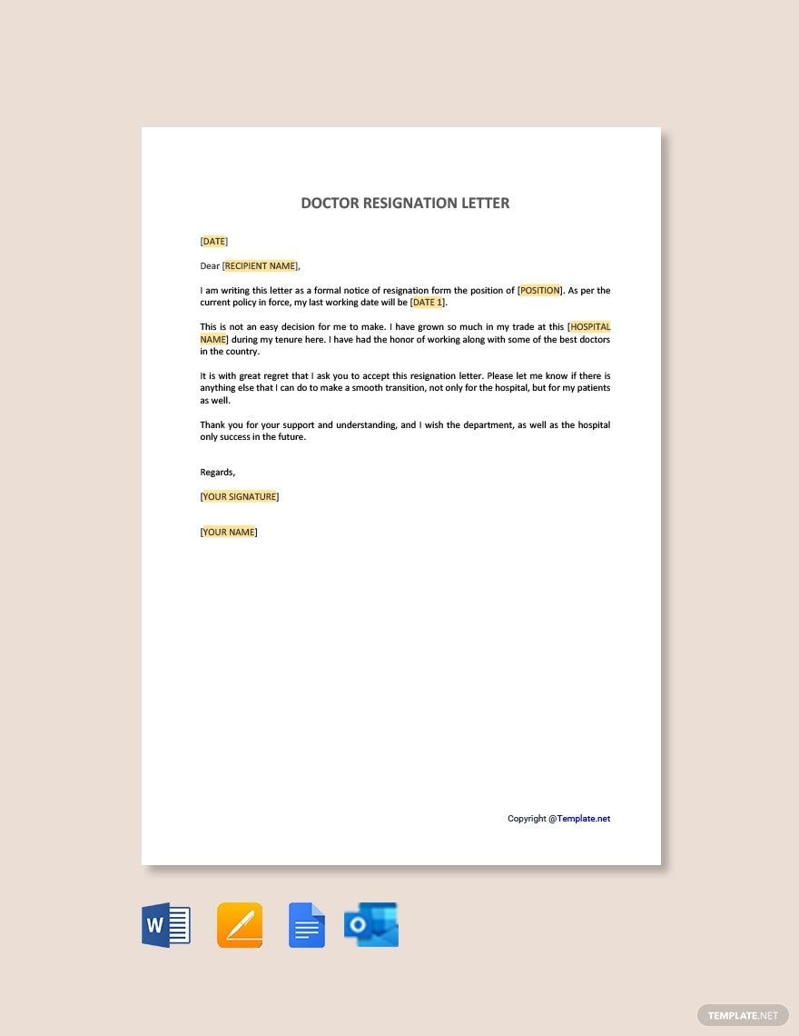 Free Doctor Resignation Letter Template