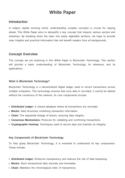 Free Simple White Paper Template to Edit Online