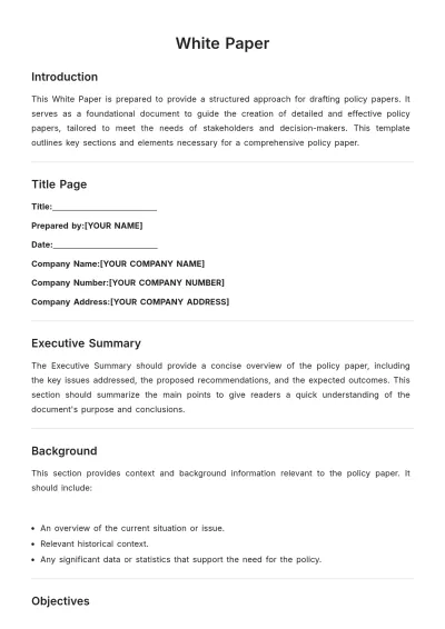 Free Blank White Paper Template to Edit Online