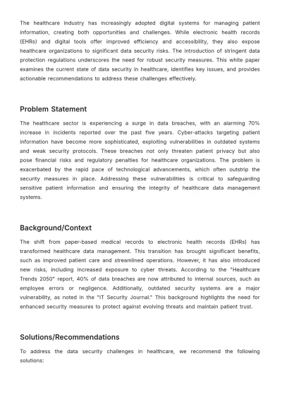Free White Paper Structure Template to Edit Online