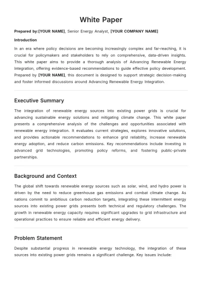 Free Professional White Paper Template to Edit Online